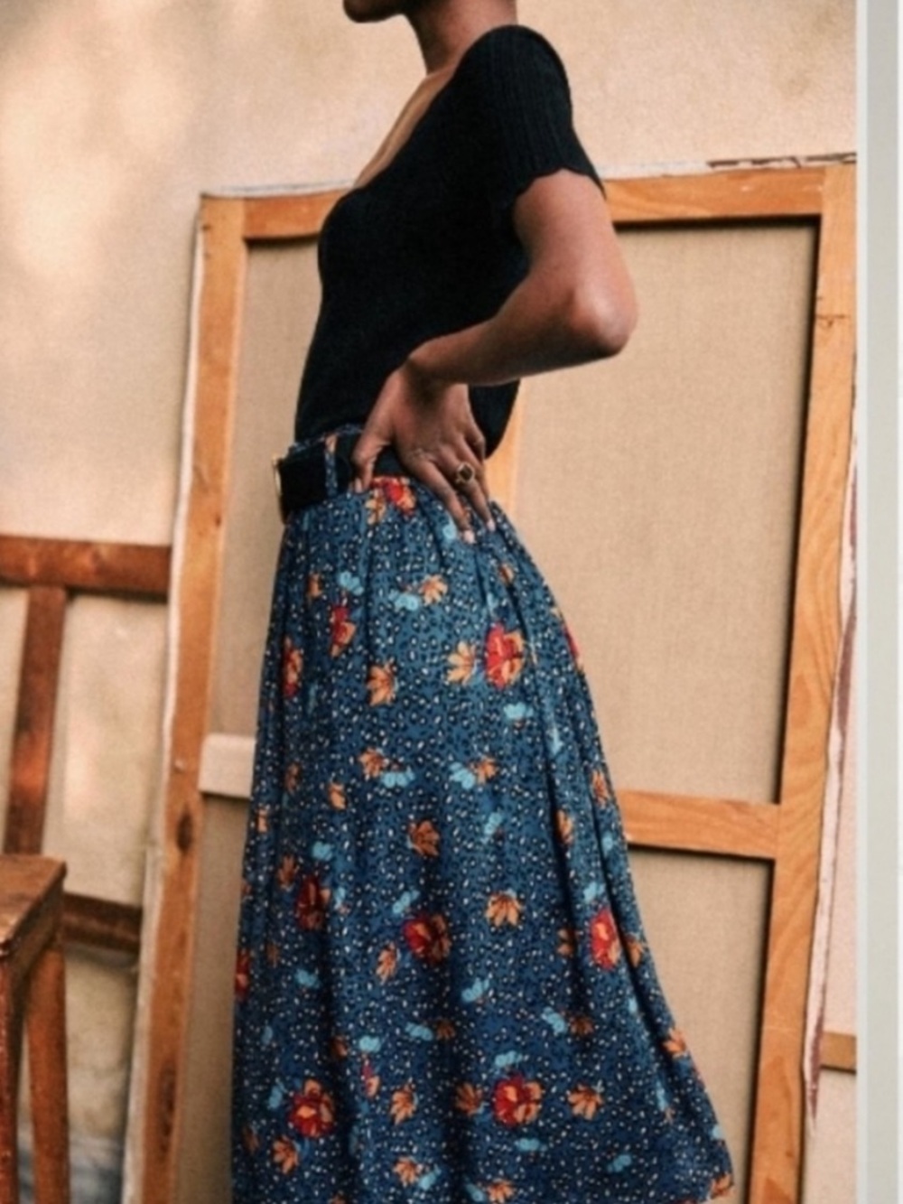 Sezane Jepe Floral Skirt FR 40 - Picture 2 of 4